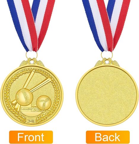 15 Pack Medals for Award for Kids Gold Baseball Medals with Ribbons, 2 Inches in Saudi Arabia