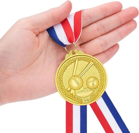 15 Pack Medals for Award for Kids Gold Baseball Medals with Ribbons, 2 Inches in Saudi Arabia