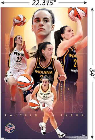 Trends International WNBA Indiana Fever - Caitlin Clark 25 Wall Poster, 22.37" x 34.00", Unframed Version in Saudi Arabia