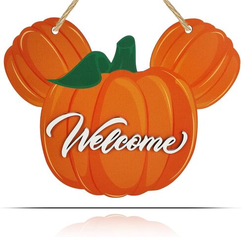 SZTZPW Fall Welcome Door Sign Wood Pumpkin Hanging Decorations Mouse Halloween Decorations Welcome Sign Thanksgiving Front Door Decor Cute Fall Halloween Party Door Hanger Indoor Outdoor in Saudi Arabia