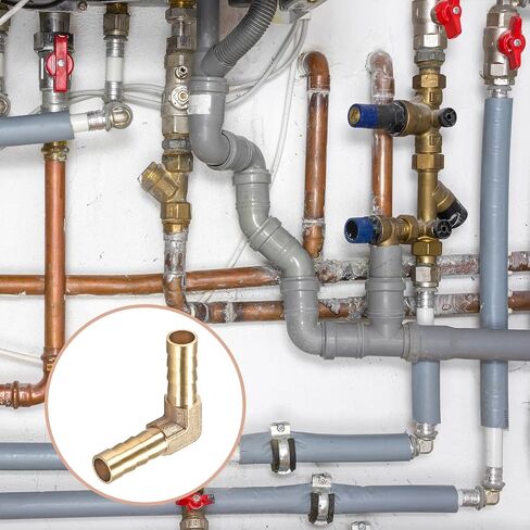 METALLIXITY L-shaped Brass Barb Fitting (8mm) 2pcs, Barb Connector Coupler - for Fuel Air Water Oil Gas in Saudi Arabia