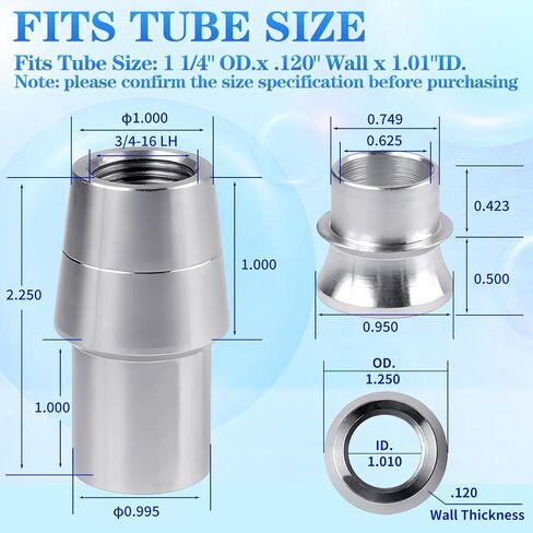 YIFUOK 3/4" Heim Joint Rod End Kit,Left and Right Hand Thread Heim Joint,2 Link 750"Chromoly Joints Panhard Rod End Kit (3/4 inch-2Set) in Saudi Arabia