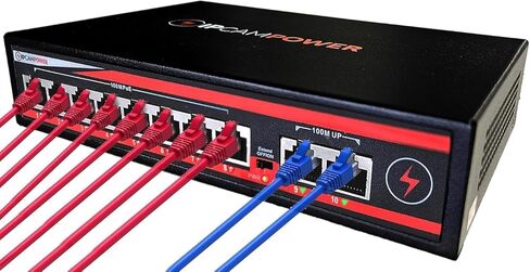 محول POE غير مُدار بـ 6 منافذ IPCamPower، 4 منافذ POE+ و2 وصلة إيثرنت، 802.3at 30 وات لكل منفذ، ميزانية إجمالية 60 وات، وضع ممتد يصل إلى 820 بوصة، بدون مروحة، معدن in Kuwait