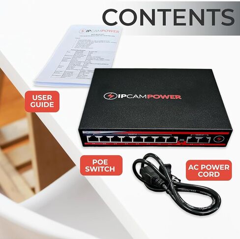 محول POE غير مُدار بـ 6 منافذ IPCamPower، 4 منافذ POE+ و2 وصلة إيثرنت، 802.3at 30 وات لكل منفذ، ميزانية إجمالية 60 وات، وضع ممتد يصل إلى 820 بوصة، بدون مروحة، معدن in Kuwait