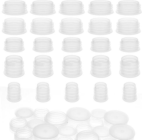 50 Pcs Salt and Pepper Shaker Stoppers 5 Size Plastic Salt Shaker Plug Clear Replacement Salt and Pepper Shaker Plug Reusable Plug Bottle Caps Clear Round End Cap for Pepper Shakers Bottles Pipes in Saudi Arabia