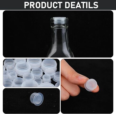 50 Pcs Salt and Pepper Shaker Stoppers 5 Size Plastic Salt Shaker Plug Clear Replacement Salt and Pepper Shaker Plug Reusable Plug Bottle Caps Clear Round End Cap for Pepper Shakers Bottles Pipes in Saudi Arabia