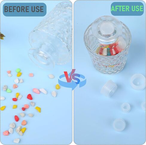 50 Pcs Salt and Pepper Shaker Stoppers 5 Size Plastic Salt Shaker Plug Clear Replacement Salt and Pepper Shaker Plug Reusable Plug Bottle Caps Clear Round End Cap for Pepper Shakers Bottles Pipes in Saudi Arabia