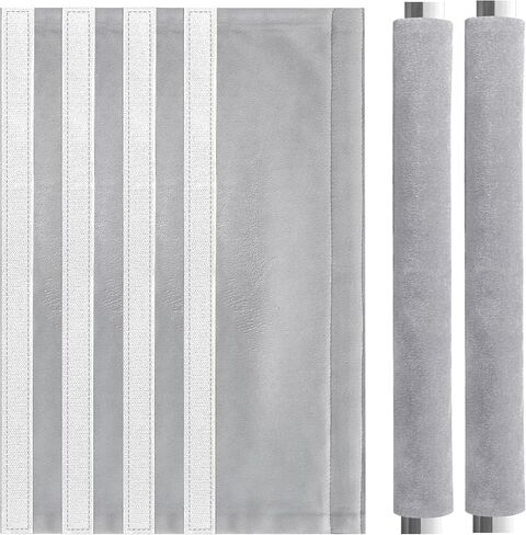 4 pcs Refrigerator Door Handle Covers Set of 4, Fridge Door Handle Covers, Kitchen Appliance Decor Handles, Dust Covers for Fridge, Dishwasher Oven Keep Off Fingerprints,Food Stains (Gray) in Kuwait