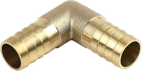 90 Degree Brass Elbow Male Thread Hose Barb Fitting - Pipe Barb Connector Quick Connect, Apply to Pipe Connection (14mm OD, Gold Tone) in Saudi Arabia