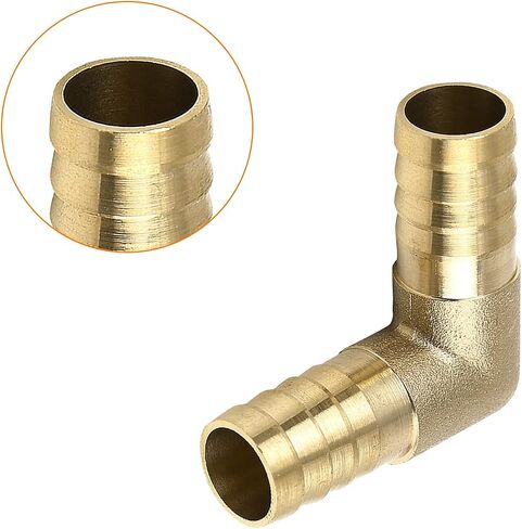 90 Degree Brass Elbow Male Thread Hose Barb Fitting - Pipe Barb Connector Quick Connect, Apply to Pipe Connection (14mm OD, Gold Tone) in Saudi Arabia