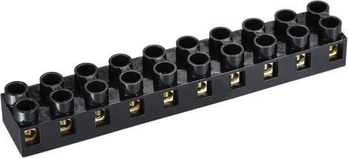MECCANIXITY Terminal Block 500V 20A Dual Row 10 Positions Screw Electric Barrier Strip 2 Pcs in Saudi Arabia