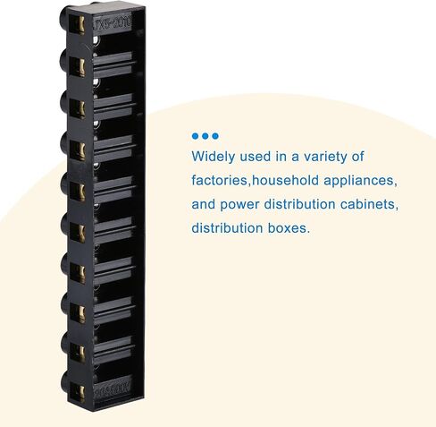 MECCANIXITY Terminal Block 500V 20A Dual Row 10 Positions Screw Electric Barrier Strip 2 Pcs in Saudi Arabia