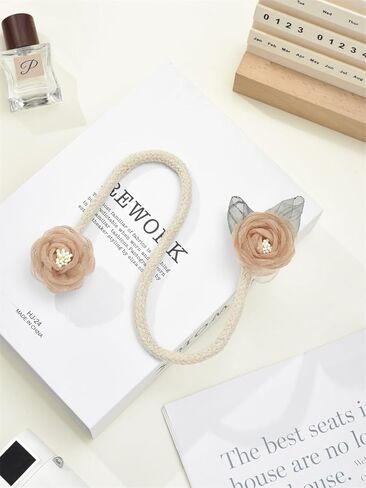 1 Pair of Handmade Artificial Rose Flower Curtain Holdbacks,Curtain Tiebacks Clips Creative Window Drape Twist Tie Backs Curtain Holders Decorative Draperies Holdbacks (Pink) in Kuwait