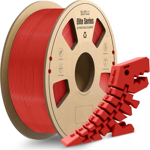 SUNLU Elite PLA Plus Filament 1.75 مم - 1 كجم (2.2 رطل) عالية السرعة PLA+ خيوط طابعة ثلاثية الأبعاد تدعم الطباعة السريعة 30-600 مم/ثانية، دقة الأبعاد 1.75 مم +/- 0.02 مم، 320 مترًا، أحمر PLA+ in Kuwait