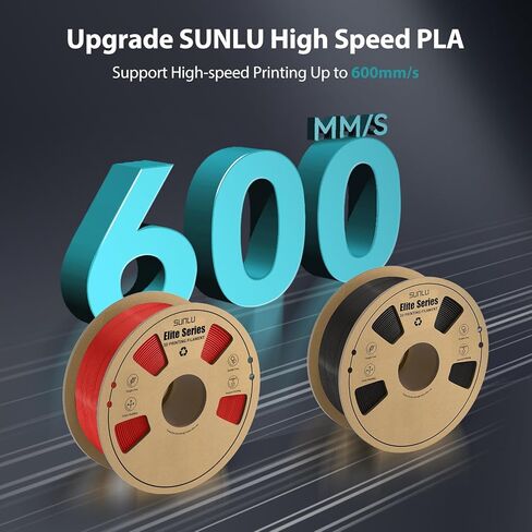 SUNLU Elite PLA Plus Filament 1.75 مم - 1 كجم (2.2 رطل) عالية السرعة PLA+ خيوط طابعة ثلاثية الأبعاد تدعم الطباعة السريعة 30-600 مم/ثانية، دقة الأبعاد 1.75 مم +/- 0.02 مم، 320 مترًا، أحمر PLA+ in Kuwait