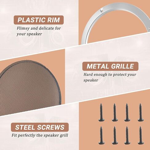 6.5'' Speaker Grill Cover 6.5 Inches Speaker Subwoofer Grill Grille Cover with Metal Mesh and Black Plastic Rim for Car Speakers, Home Speakers in Saudi Arabia