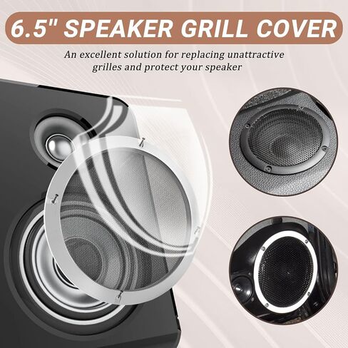6.5'' Speaker Grill Cover 6.5 Inches Speaker Subwoofer Grill Grille Cover with Metal Mesh and Black Plastic Rim for Car Speakers, Home Speakers in Saudi Arabia