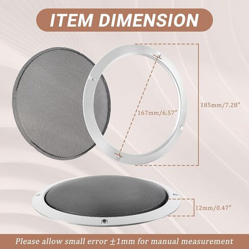 6.5'' Speaker Grill Cover 6.5 Inches Speaker Subwoofer Grill Grille Cover with Metal Mesh and Black Plastic Rim for Car Speakers, Home Speakers in Saudi Arabia