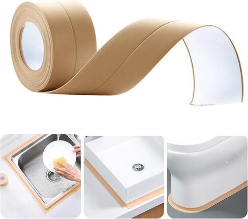شريط مانع التسرب للحمام، شريط السد المقاوم للماء، شريط السد في زوايا الحائط، شريط إغلاق ذاتي اللصق، شريط بسيط للمطبخ، حوض استحمام المرحاض، الحمام، المغسلة، سطح الطاولة وحامي حافة الجدار الأرضية in Kuwait