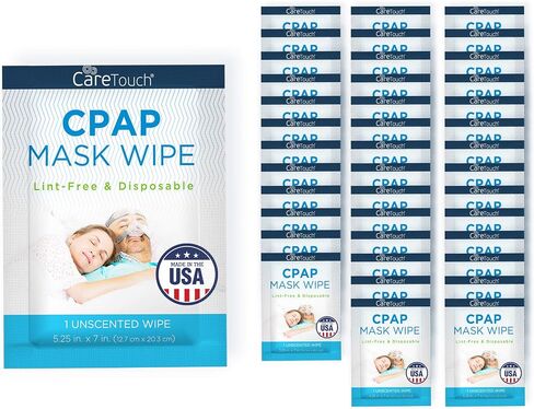 Care Touch CPAP Travel Mask Wipes - 40 Individually Wrapped CPAP Wipes - Unscented - Cleans CPAP, BiPAP, or Other Pap Masks in Saudi Arabia