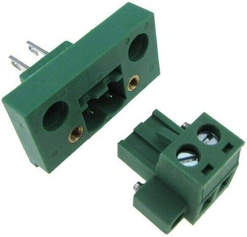 HQ 2-Pin 5.08mm برغي طرفي كتلة التوصيل شفة مغطاة - لوحة جبل (QTY2) in Kuwait