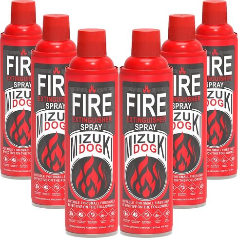 6-Pack Portable Fire Extinguisher for Home – Small ABCK Fire Extinguisher Spray with Mounting Bracket – Ideal for Vehicle, Kitchen, house– Prevents Reignition, 8-in-1 Extinguishing Solution in Kuwait