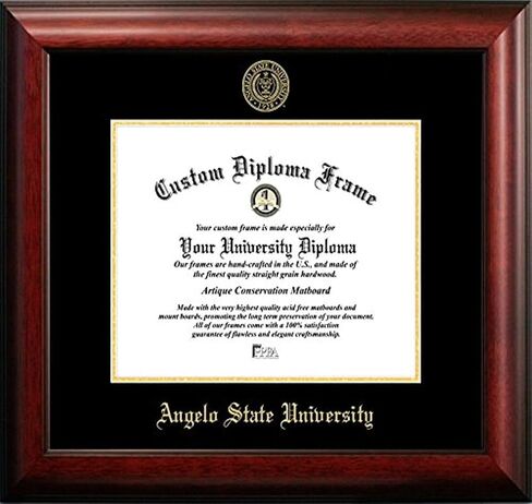 Campus Images TX999GED Angelo State University Embossed Diploma Frame, 11" x 14", Gold in Saudi Arabia