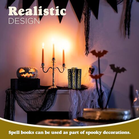 4E's Novelty Resin Spellbook Prop - 5" Hocus Pocus Book of Spells for Halloween Decorations Centerpiece Witch Decor, Small Hocus Pocus Spell Book for Mantle Halloween Tabletop Decor in Saudi Arabia