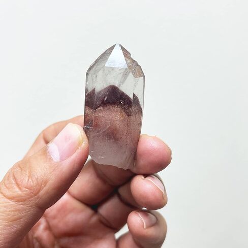 Red Phantom Quartz Crystal Gemstone Mineral Specimen with Perfect Terminations in Saudi Arabia