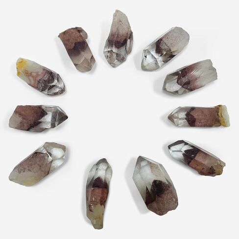 Red Phantom Quartz Crystal Gemstone Mineral Specimen with Perfect Terminations in Saudi Arabia