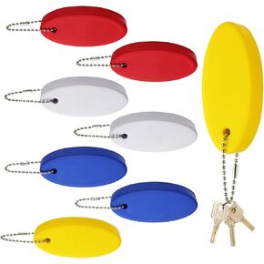 8pcs Floating Key Chain for Boating, 3.19x1.42x0.79in Oval Floating Keychain Float Keychain for Boat Kayak Outdoors Pool Water Sports Supplies Accessories(Red, Yellow, Blue, White)