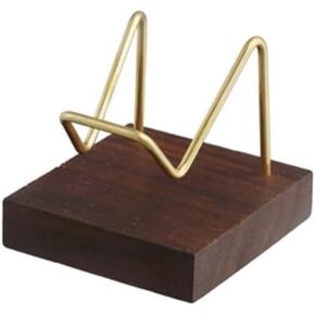 Kopida Wooden Display Stand with Metal Arm, Creative Display Stand Holder for Crystal Mineral Agate Rock Small Collectibles and Other Stones