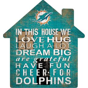 Fan Creations NFL Miami Dolphins Unisex Miami Dolphins House Sign, Team Color, 12 inch