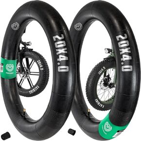 20x4.0 Fat Tire Tube Schrader Straight Valve (x2) - Compatible with Fat Bike/Mountain Bike/Electric Bikes - 20x4 Inner Tube for Fat Tire Bike 20 Inch Tire 20 x 4.0