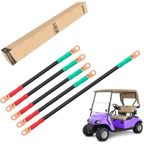 Golf Cart Battery Cable Set for EZGO TXT 1994-up 36V & 48V, 4 Gauge (5-Piece Set)