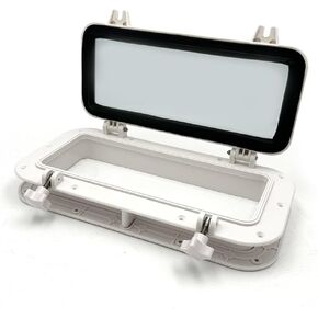 Boat Porthole Rectangle Opening Hatch 15-3/4" x 7-7/8"(400 x 200mm) Portlight Window Replacement (white)