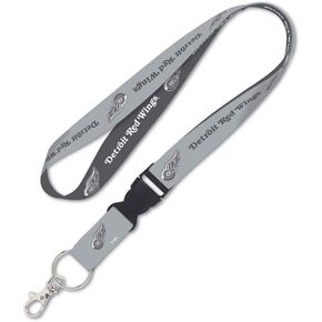 NHL Detroit Red Wings Premium Lanyard Key Chain, Charcoal Edition