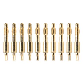 4mm Banana Plug 10pcs Male Banana Connector Gold Plated Solder Type Adapter Replacements for DIY Electrical Testing