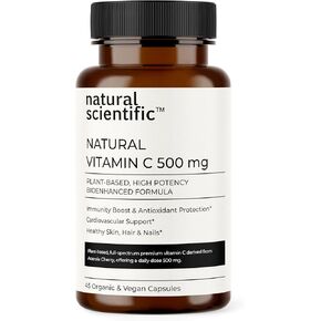 Vitamin C 500mg Supplement for Immune Support - from Organic Acerola Cherry - Vegan & Non-GMO - 45 Capsules, 15 Day Supply - Premium Dietary Supplement