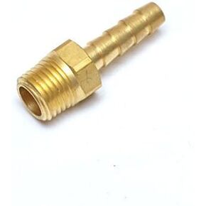 Brass 1/4" Hose ID/Hose Barb to 1/4" Male NPT MIP MPT Straight Brass Fitting Fuel/Air/Water/Boat/Gas/Oil WOG