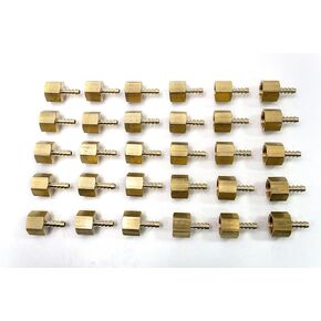 LTWFITTING Brass Fitting Coupler 1/4-Inch Hose Barb x 1/2-Inch Female NPT Fuel Water Boat(Pack of 30)