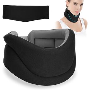KKUYT دعامة عنق الرحم، طوق عنق الرحم الرغوي لتخفيف آلام الرقبة، دعامات دعم الرقبة تحافظ على ثبات الفقرات ومحاذاة، طوق رقبة عالمي للنساء والرجال، أسود in Kuwait