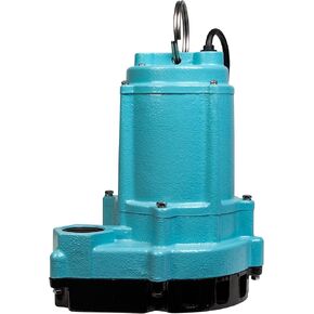 Little Giant 9ECH-CIM 115-Volt, 4/10 HP, 4200 GPH Manual Submersible Cast Iron High Head Effluent Pump with 30-Ft. Cord, Blue, 509533