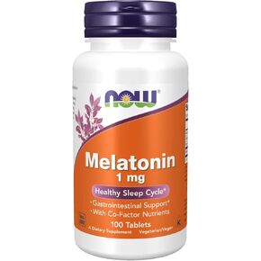 MELATONIN, 1 mg, Tr Complex 100 Tabs by Now Foods (Pack of 2)