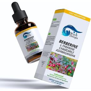 Berberine - L-Theanine - Chamomile - Ashwagandha Liquid Drops | Overall Well-Being | All Natural Ingredients 1 Fl Oz… (1)
