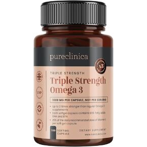 Triple Strength Omega 3 1000mg x 180 Capsules - 6 Months Supply!