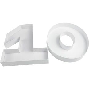 8.8inch Cardboard Number Fillable Paper Mache Sweet Candy Treat Tray Birthday Anniversary Decorative Box (50)