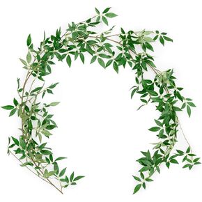 Ling's Momemnt Italian Ruscus Artificial Plants Vines,5.8ft Detachable Hanging Laurel Leaves Greenery Garland, Realistic Texture Filler Decor for Room/Wall/Office, Wedding Arrangement, Outdoor/Shelf
