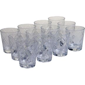 أدوات شرب أكريليك مزدوجة قديمة الطراز معتمدة دوليًا بوزن 15 أونصة (مجموعة من 12 قطعة)، شفافة in Kuwait