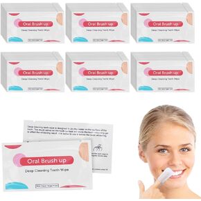 Teeth Wipes, Tooth Wipes Individually Wrapped, Mint Flavored, Travel Teeth Cleaning Wipes are Great for Cleaning Teeth After Meals, Snacks, and Drinks (50)